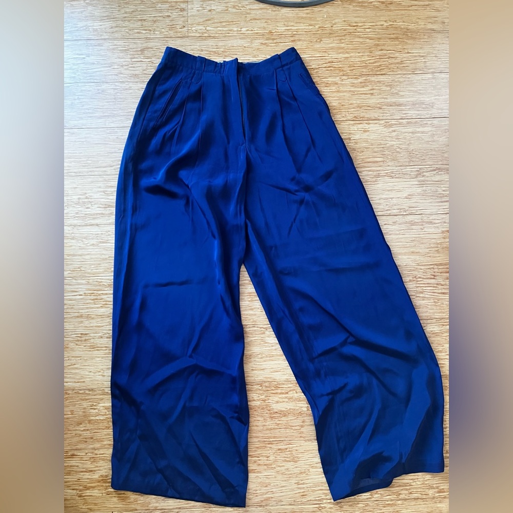 Vintage Jean Paul Gaultier flowy dark blue wide leg trousers